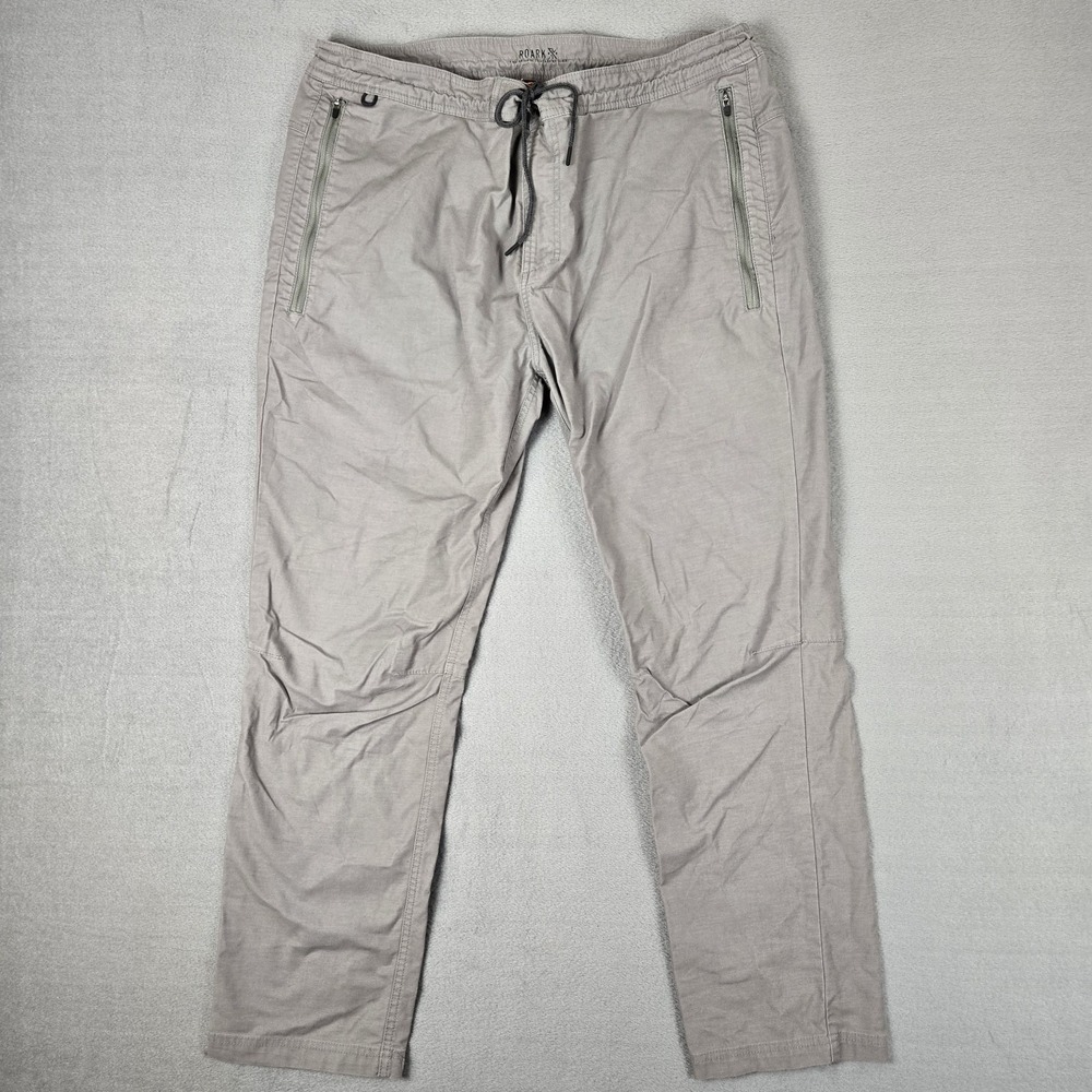 Roark Pants Mens 38x29 Layover 2.0 Slim Straight‎ Travel Drawstring Chino Gray